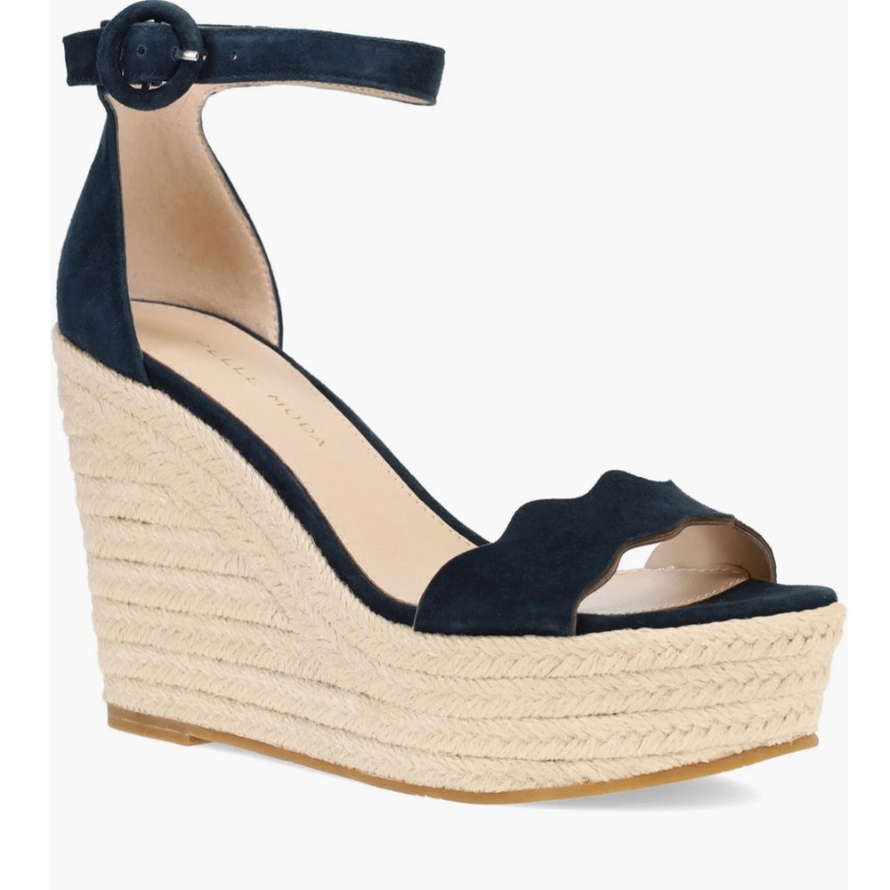 Pelle Moda Ryne Wedge Platform Sandal Midnight - Picture 1 of 3
